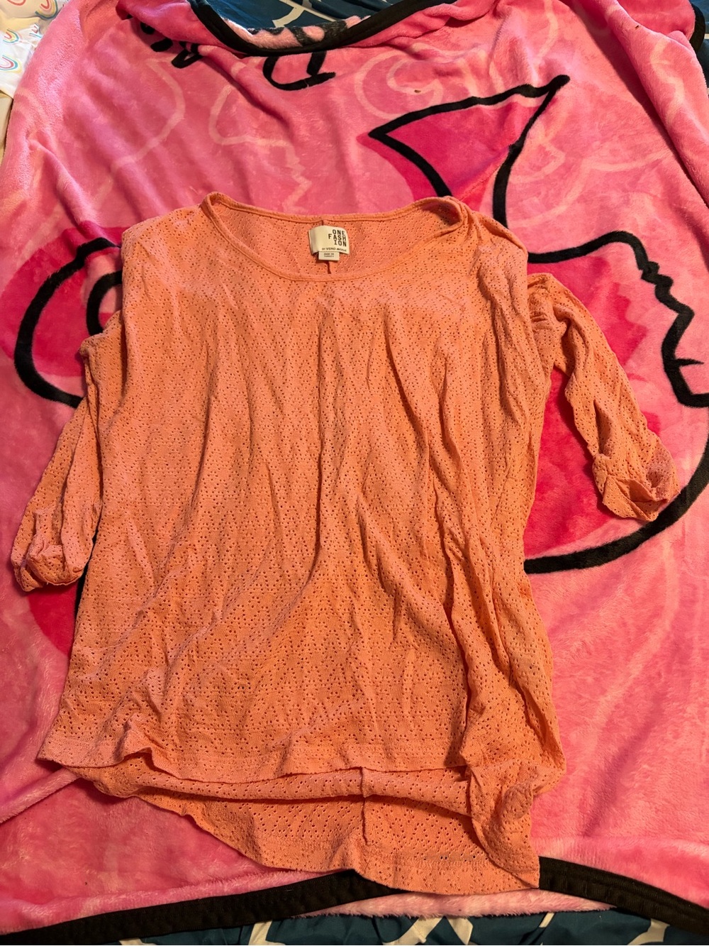 Vero Moda Peach Eyelet Lightweight Tunic Top